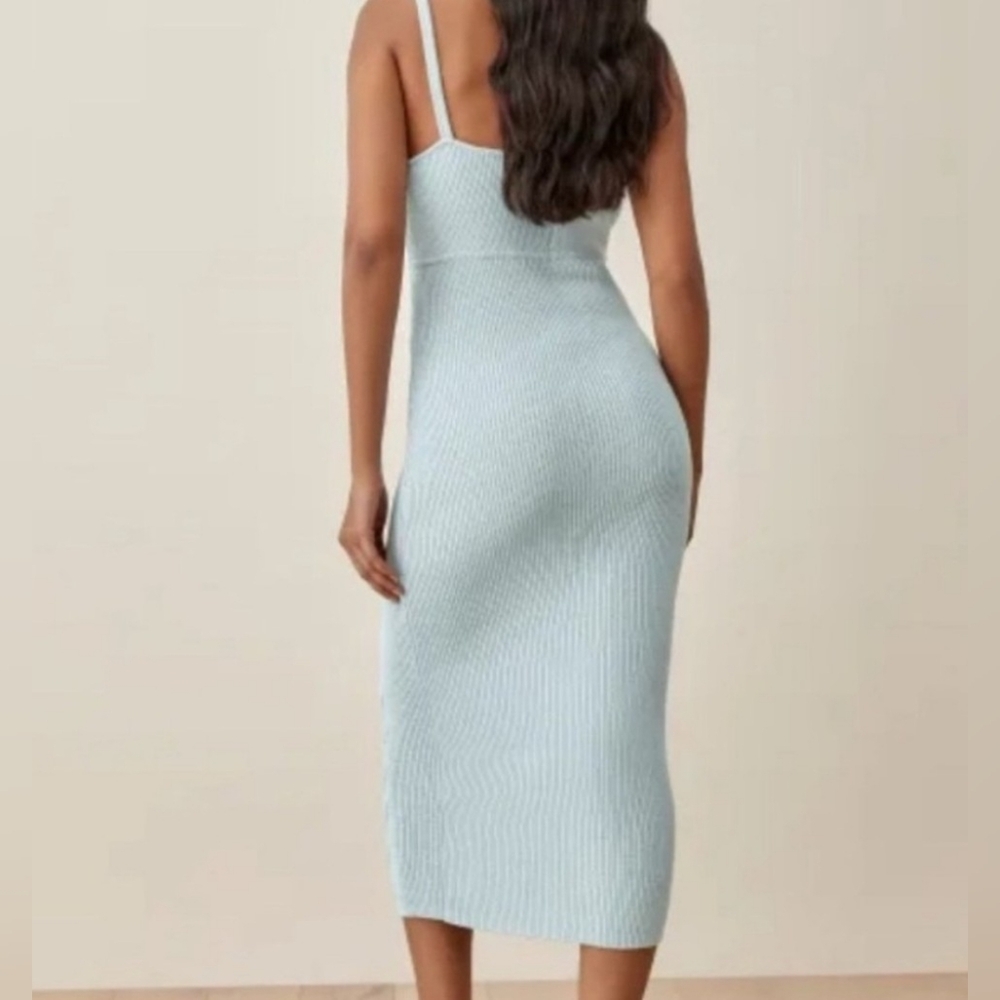 Reformation Elegant Knit Maxi Dress in Light Blue - Picture 3 of 9